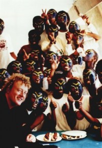 Howard with Zulu singers